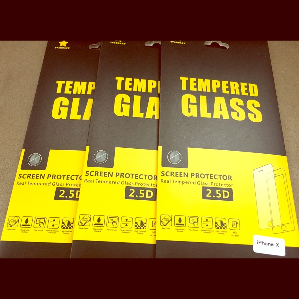 Three Top Quality Tempered Glass for iPhone X
